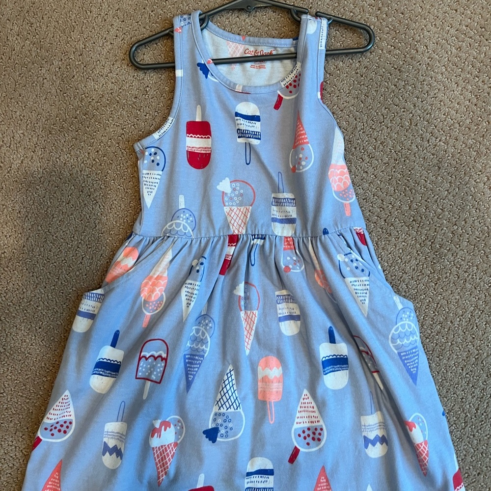 Cat & Jack Blue Ice Cream Print Kids Dress
